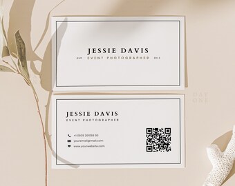 Printable Luxury Business Card Template, Business Card with QR Code, DIY Modern Calling Card, Editable Canva Template, Jewellery Business