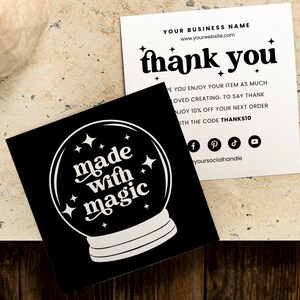 Retro Halloween Business Thank You Template Canva, Square Editable Halloween Business Thank You Insert Printable Halloween Card Crystal Ball image 10