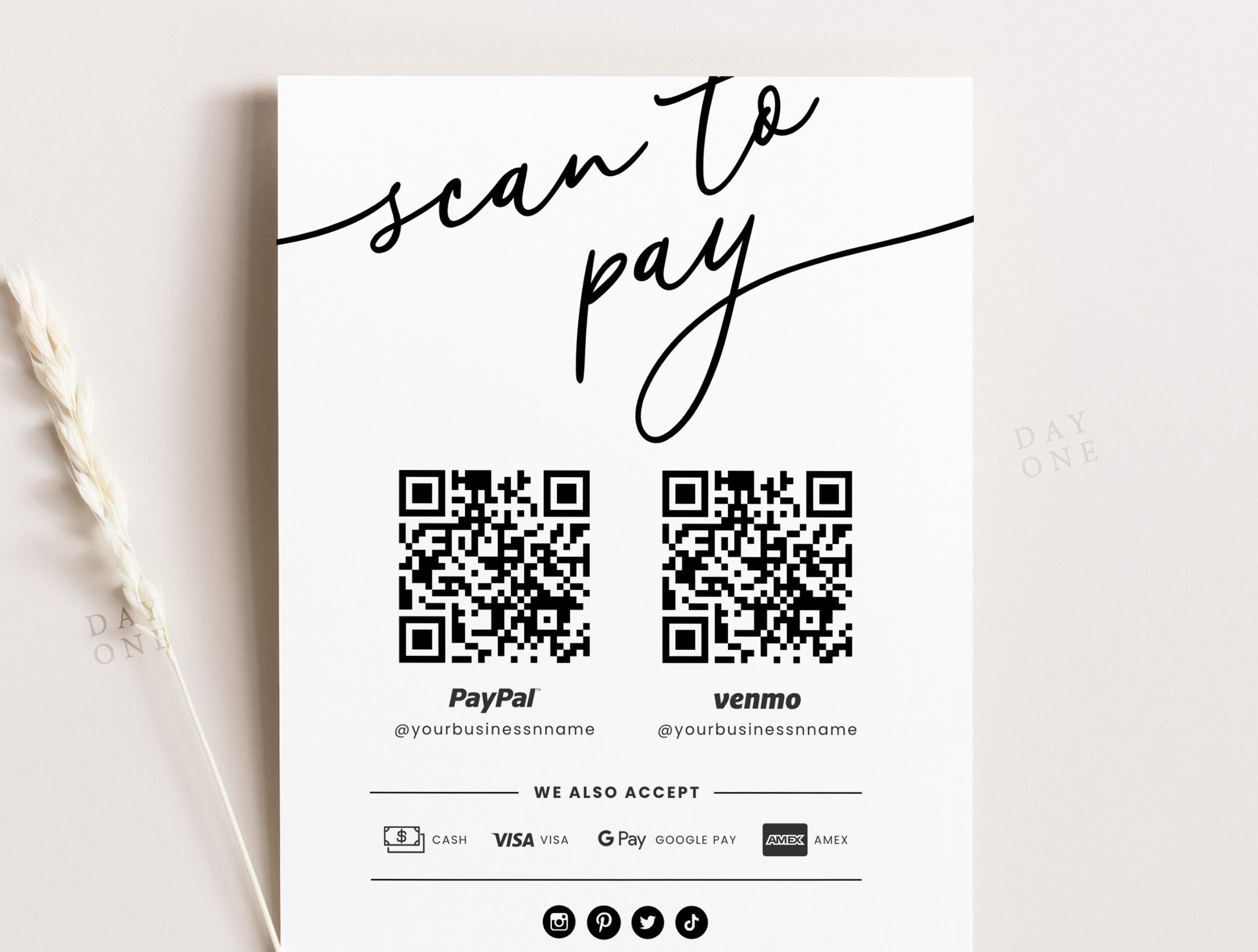 Editable Price List Template Canva, Bundle Price List Scan to Pay QR ...