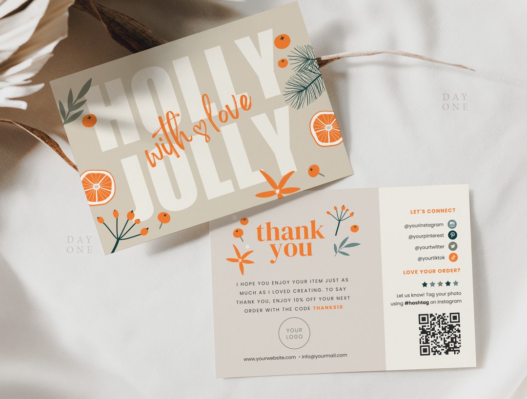 Retro Christmas Business Thank You Canva Template With QR Code, Holiday ...