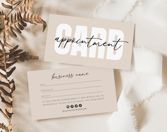 Printable Appointment Template Canva, Appointment Reminder Card Design, Custom Boho Beauty Salon Next Appt Card, Printable Client Visit Card