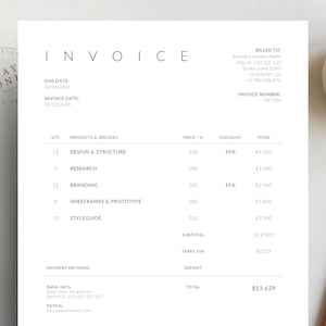 Freelance Invoice Template Design for Word