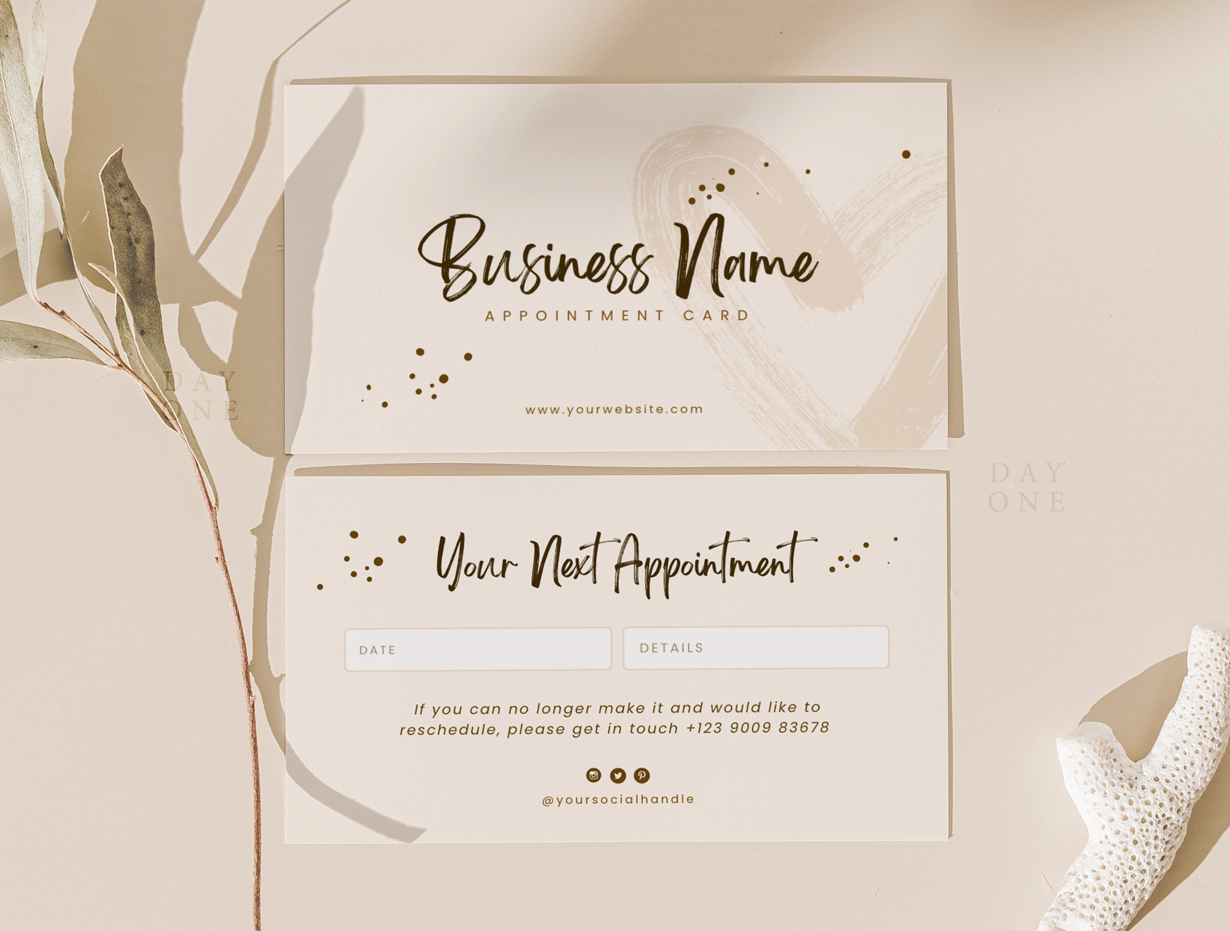 Editable Appointment Card Canva, Printable Booking Reminder Template ...