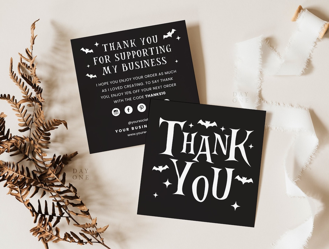 Retro Halloween Business Thank You Canva Template, Mini Editable ...
