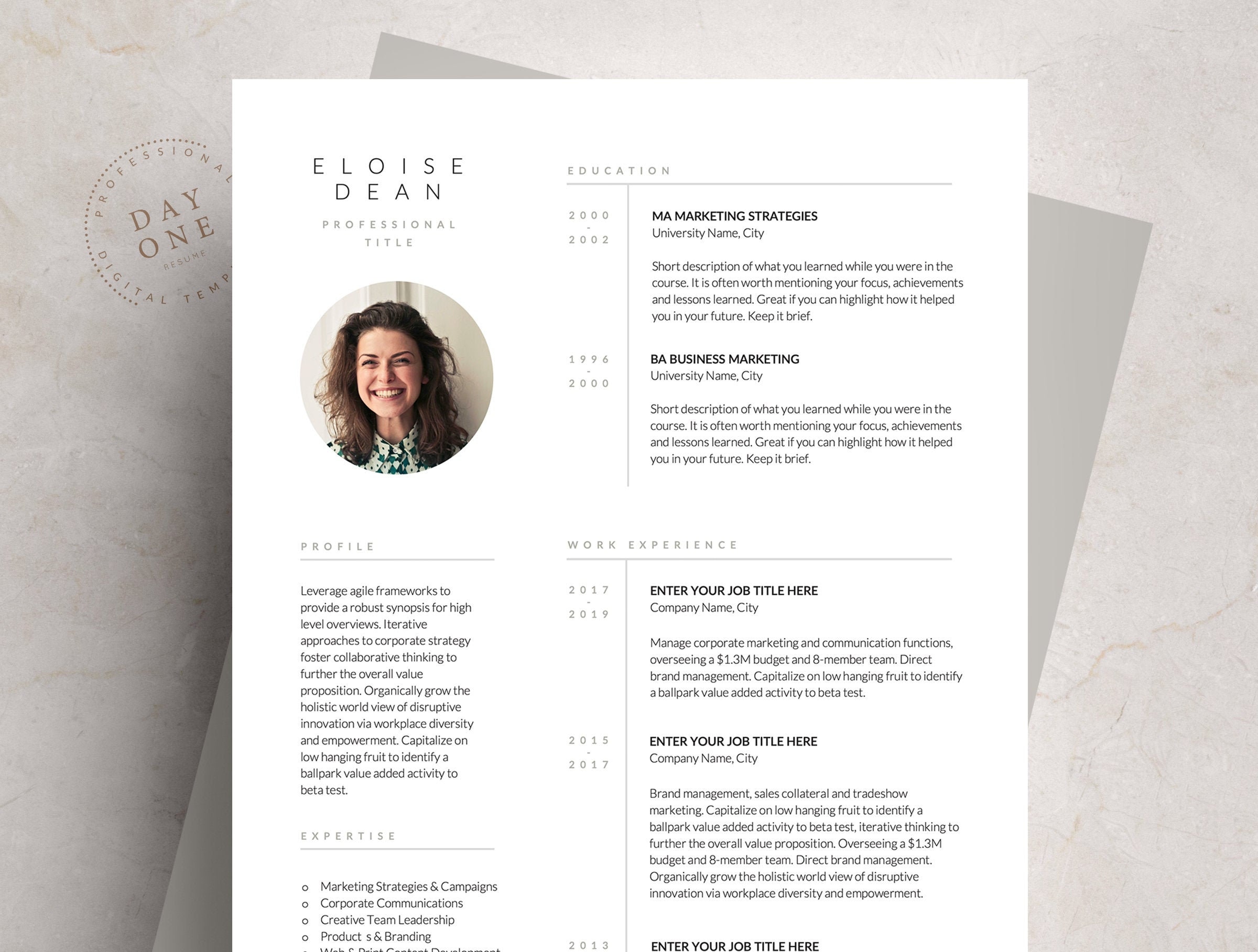 Cv Template With Photo Lebenslauf Resume Template Etsy