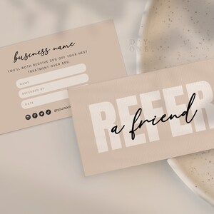 Printable Referral Card Template, Editable Customer Loyalty Reward Card ...