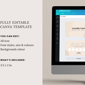 Printable Customer Loyalty Card Design, Canva Template, Boho Reward ...