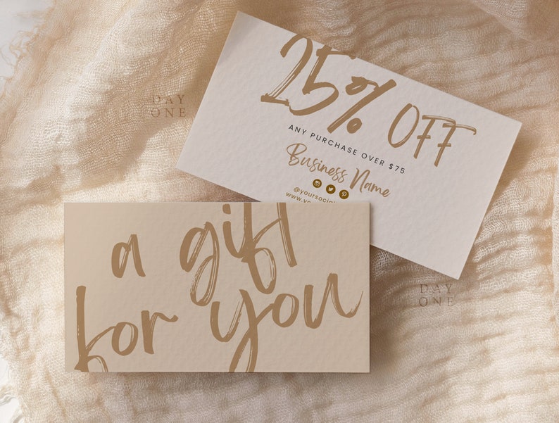 Boho Coupon Card Template Printable Business Coupon Canva Etsy