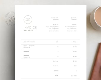 May include: A minimalist invoice template with the title "Invoice" and the number "0229830". The invoice includes a list of products and services with their corresponding quantities and totals. The invoice also includes information about the billing date, due date, and the names and addresses of the sender and the recipient.