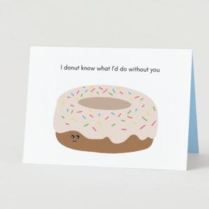 Jolie carte de Saint-Valentin en forme de beignet dessinée à la main (1 carte)