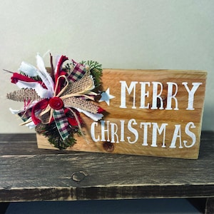 Handmade Rustic Farmhouse Christmas Sign: Reclaimed Wood Holiday Decor
