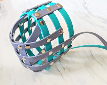 Biothane Basket Dog Muzzle open nose - Adjustable - Extra Small to Extra Large - Handmade -  Training- Level one