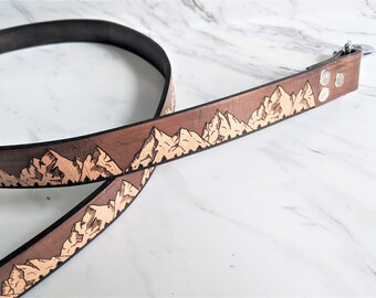 Leather Mountain Dog Leash - 4 foot length - Handmade - Leash and collar sets - Custom - Unique - Dog lead