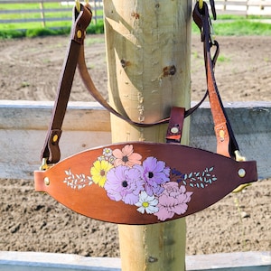 Leather Floral Horse Halter - Custom Halter - Handmade Bronc Halter - Unique Halter