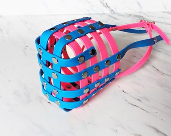 Biothane Basket Dog Muzzle - Adjustable - More secure - Extra Small to Extra Large - Handmade -  Training - Level Two