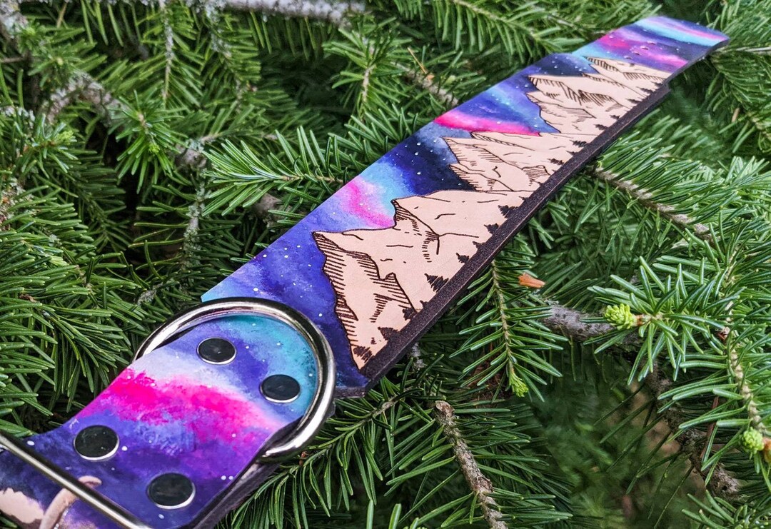 Galaxy Dog Collar Custom Leather Personalized Handmade Etsy