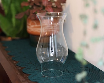 Vintage Oil Kerosene Lamp Chimney | Clear Glass Chimney Shade Replacement | 2.75&quot; Fitter Base