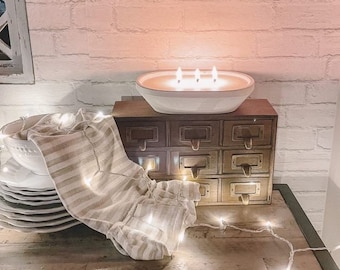 3 Wick Dough Bowl Candle – Spring & Summer Scents, Farmhouse Decor