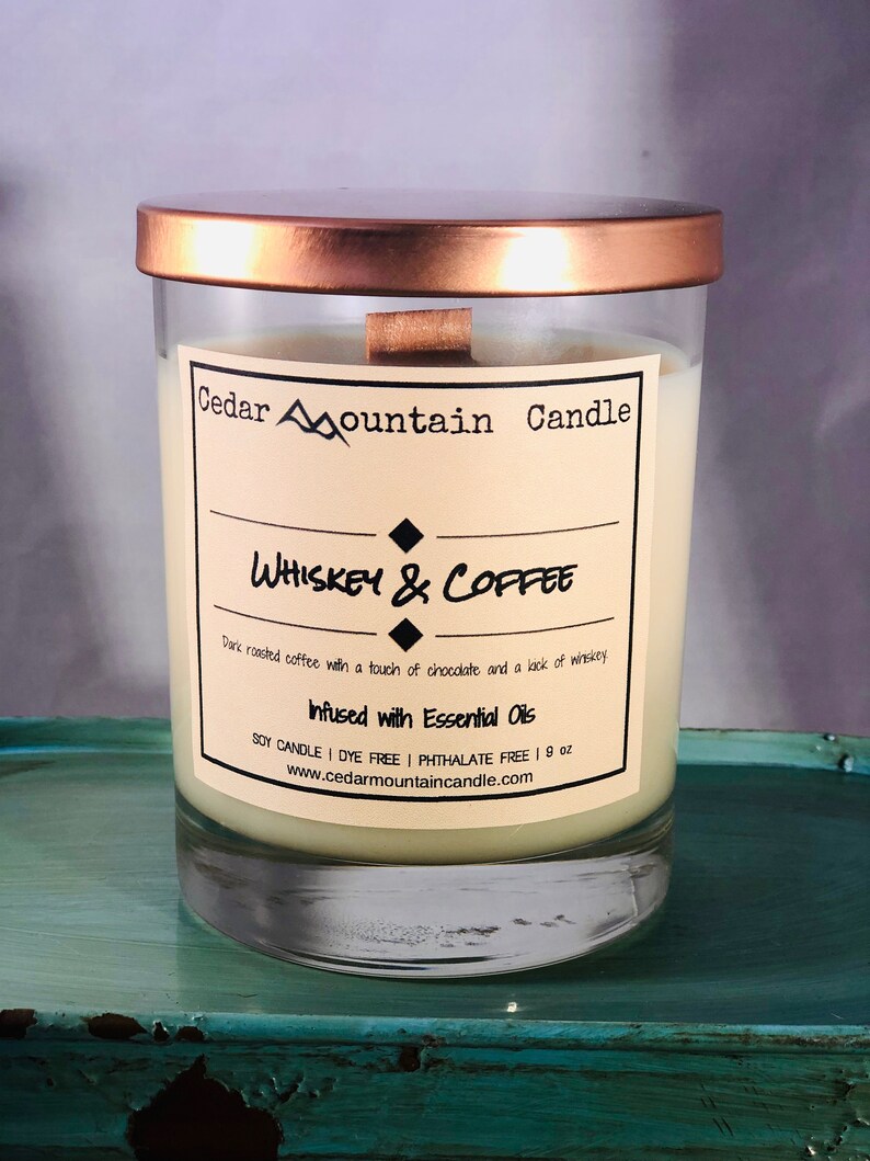 Whiskey and Coffee Candle made in Whiskey Glass / Irish Coffee Etsy