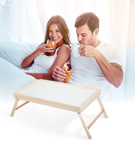 Mesa de desayuno para cama, bandeja para servir, mesa para