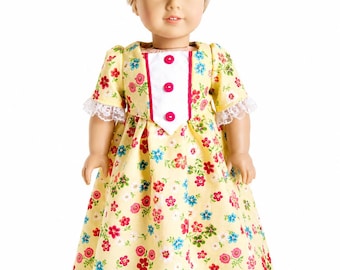 18" Doll Clothes -Pretty Colonial Style Dress-Fits American Girl -Rebecca, Kirsten, Caroline, Ruthie+