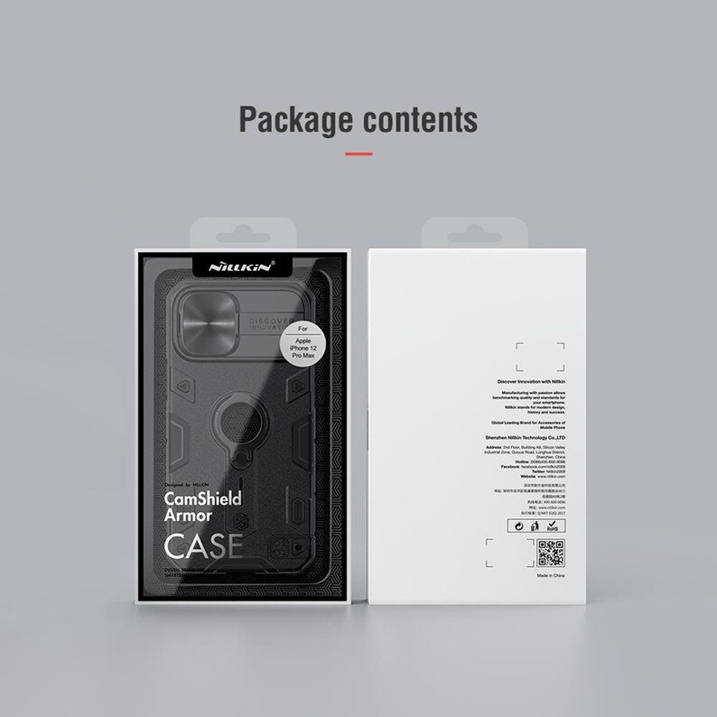 NILLKIN for iPhone 12 Pro Max Case for iPhone 12 Mini Case With Ring Stand Case Camera Protection Slide Cover