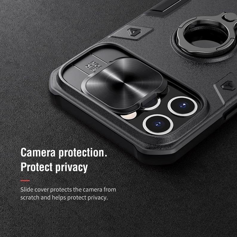 NILLKIN for iPhone 12 Pro Max Case for iPhone 12 Mini Case With Ring Stand Case Camera Protection Slide Cover