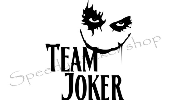 Team joker sticker car bonnet hood decal joker smile 58cm x | Etsy