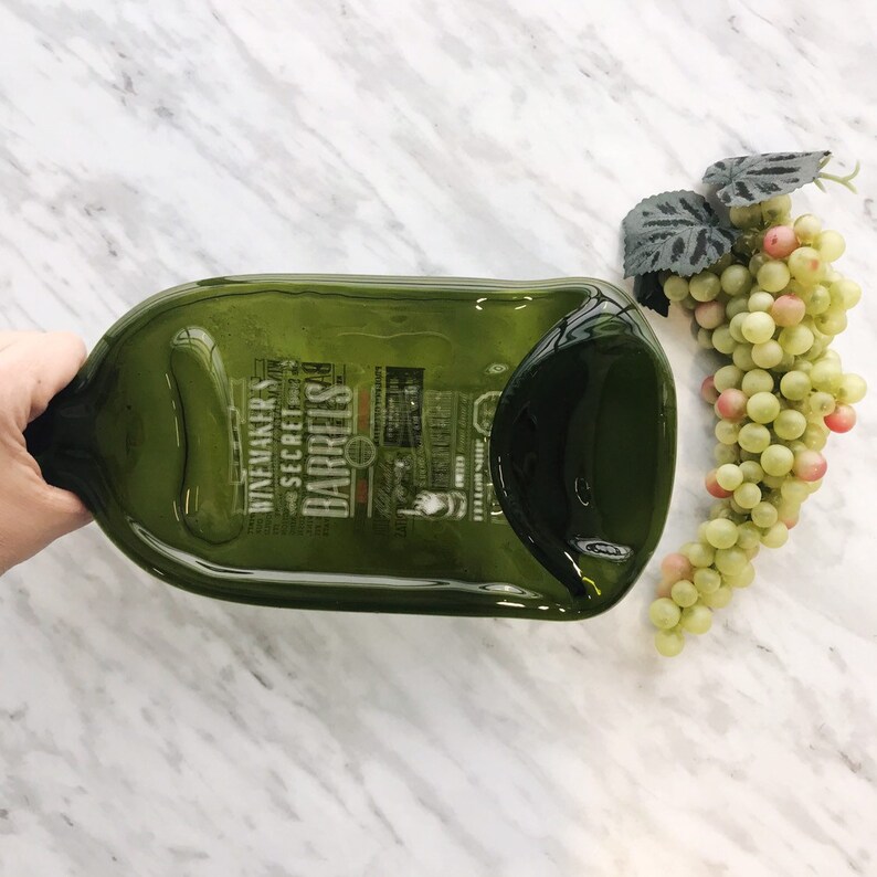 Upcycled Kiln Slumped Bottle Melted Flat Red Wine Bottle Etsy