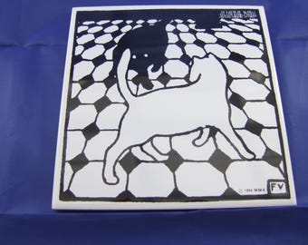 Vintage 1994 MMA Felix Vallotton Two Cats 6" Ceramic Tile Trivet
