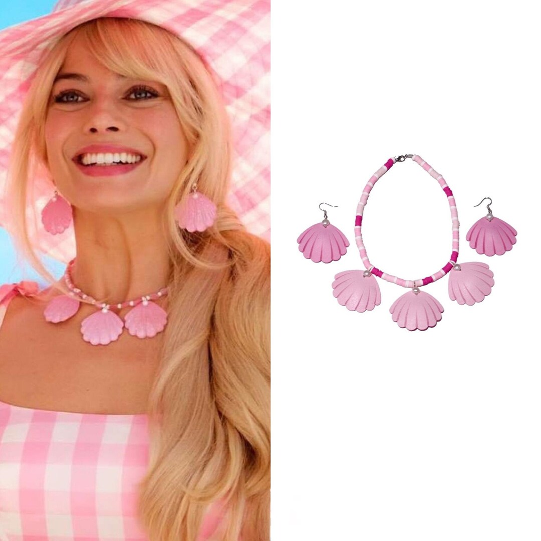 Seashell Necklace and Earrings Set Beach Barbie Swimsuit Etsy