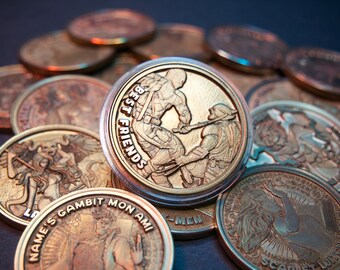 Deadpool "Knighted" inspired by Deadpool and Wolverine. Large, 1.57 inch Laser Engraved Brass Coin.