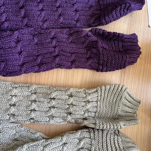 Beautiful knit Arm Warmers, Long Fingerless Gloves Knit Wrist Warmers with Thumb Hole image 6