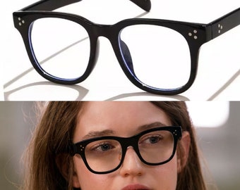 Anna Delvey Glasses. Clear Lens Black Frame Three Dots Glasses. Etsy UK
