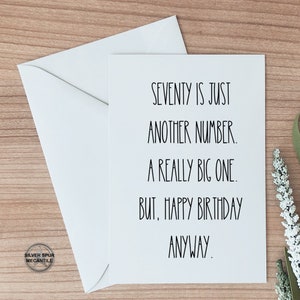 70th Birthday Card, Happy Seventieth Birthday Gift, Card For Friend, Coworker, 70th Birthday Card, Birthday Card From Friend, Blank Card