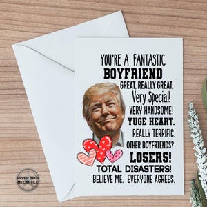 Trump Boyfriend Valentine Greeting Card, Republican Trump Conservative Card, Trump Lover, Donald Trump Birthday Card, Anniversary, Birthday
