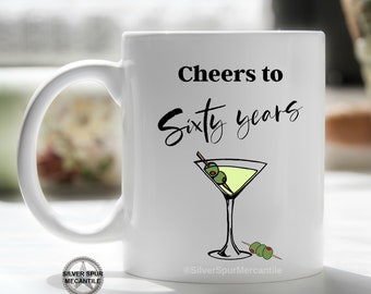 Taza divertida para 60 años, regalo de cumpleaños número 60, taza personalizada
