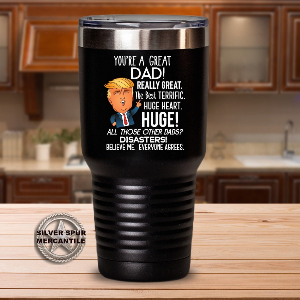 Trump Great Dad – Engraved Tumbler, Trump Tumbler For Dad, Fathers