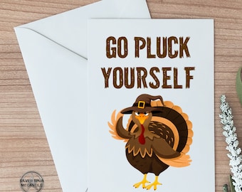 Thanksgiving Card, November Birthday Card, Thanksgiving Birthday Gift, Friendsgiving Card, Blank Greeting Card, Funny Turkey Card For Friend