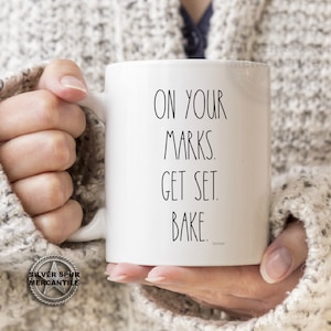 Baker Mug, On Your Marks Get Set Bake, British Bake Mug, GBBO Mug, Gift for Pastry Chef, Gift For Mom, Soggy Bottom, TV Watching Coffee Mug