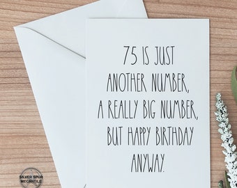 75th Birthday Card, Happy Seventy Fifth Birthday Gift, Card For Friend, Coworker, 75th Birthday Card Gift For Her, Funny Birthday Cards