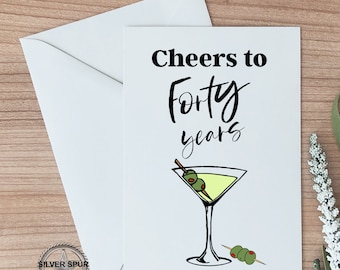 40th Birthday Card, Happy Fortieth Birthday Gift, Card For Friend, Coworker, 40th Birthday Card Gift For Her, Funny Birthday Cards