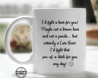 Funny Best Friend Mug, Fight A Bear, Personalized Gift