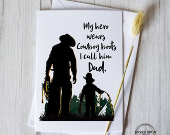 Cowboy Dad Card, Father's Day Gift, Personalized Card