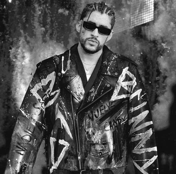 Bad Bunny Custom Genuine Leather Jacket Etsy UK