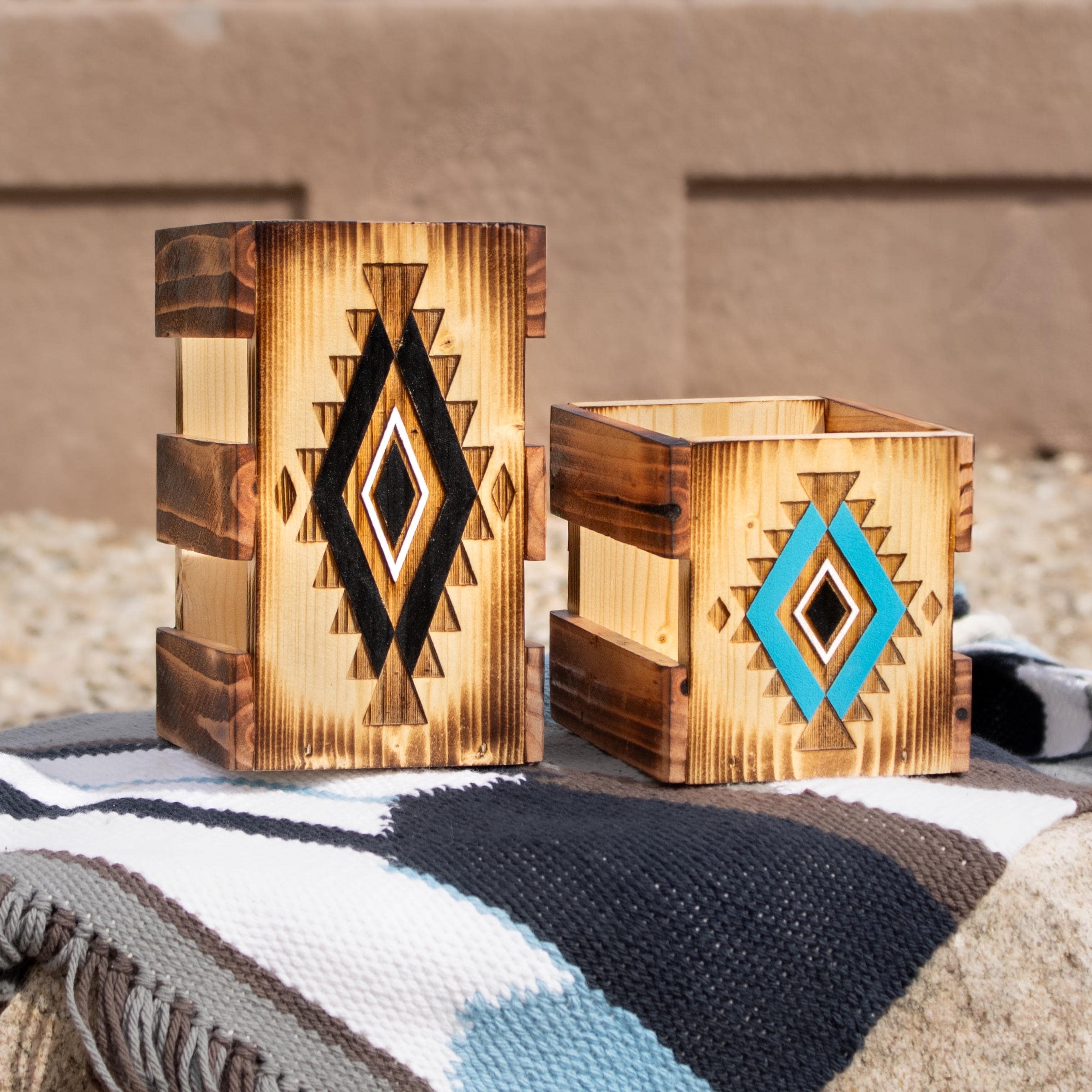 Modern Rustic Box Design Rustic Western Wood Box: Handmade Mini Crate, Boho Decor - Etsy
