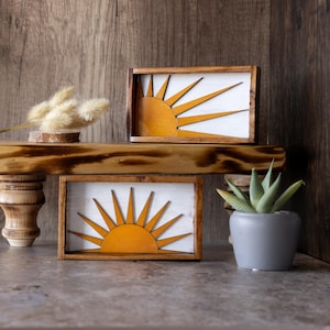 Solid Wood Sun Shelf Sitter: Boho Nursery Decor
