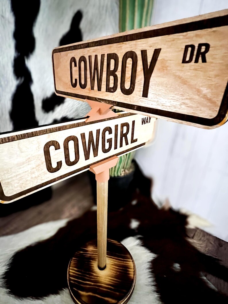 Cowboy Sign Posts Personalized Western Wood Street Sign: Custom Cowboy/cowgirl Room Decor ...
