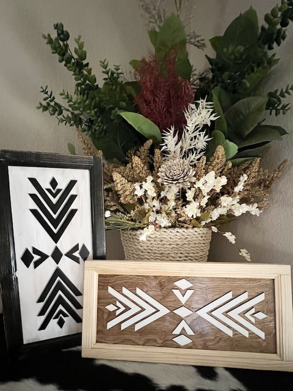 Boho Aztec 3D Framed Wall Art: Southwestern Decor