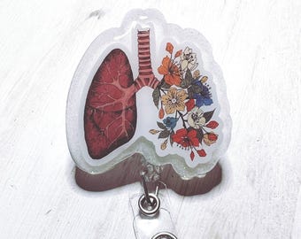 Floral lungs badge reel Respiratory RT RCP
